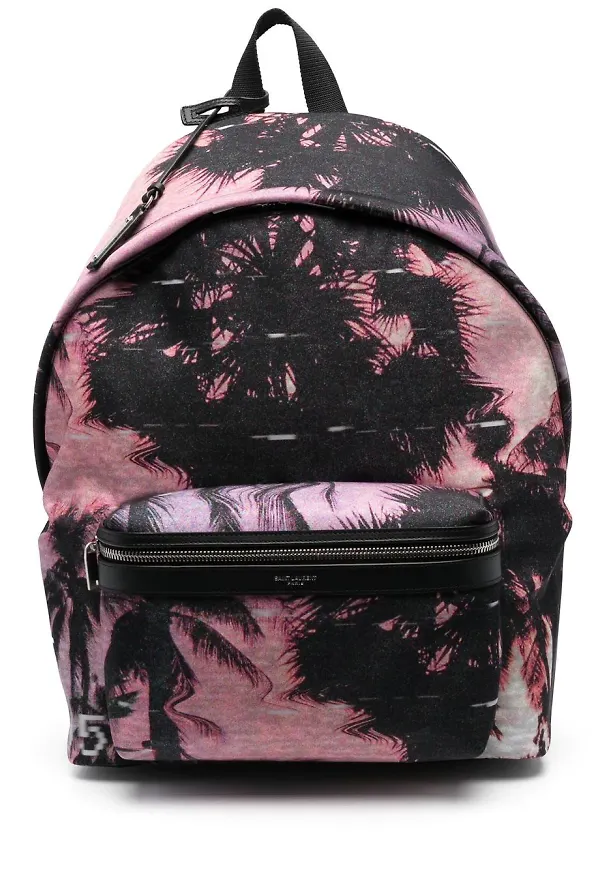 Saint Laurent hawaiimönstrad ryggsäck - Rosa