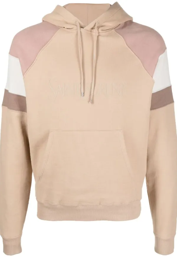 Saint Laurent hoodie med färgblock - Neutral