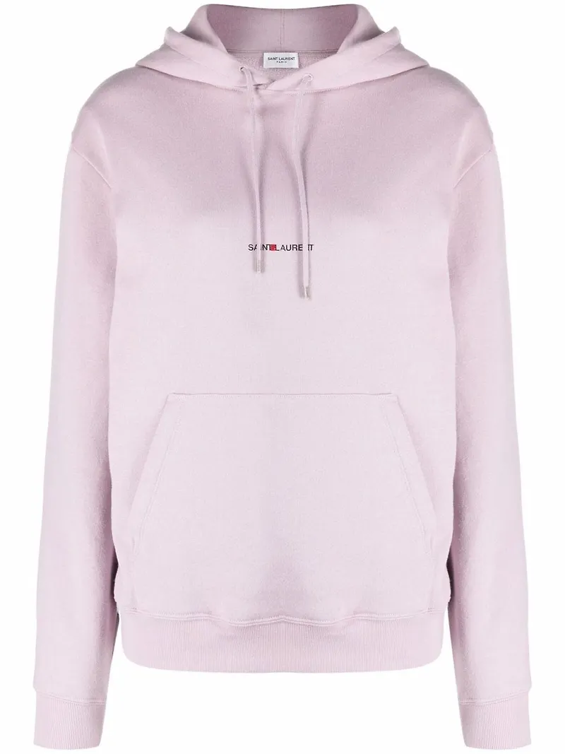 Saint Laurent hoodie med logotyp - Lila