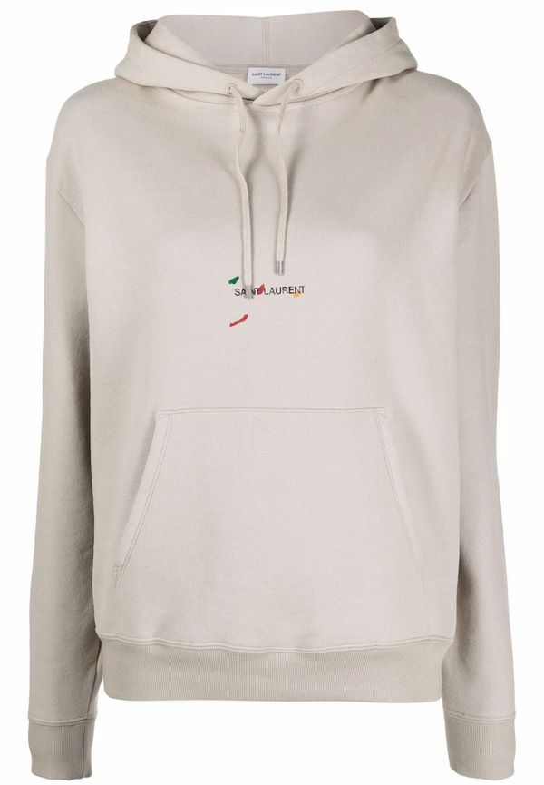 Saint Laurent hoodie med logotyp - Neutral