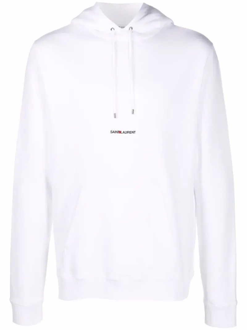 Saint Laurent hoodie med logotyp - Vit