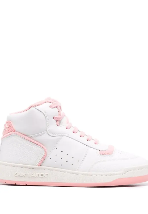 Saint Laurent höga lädersneakers - Vit