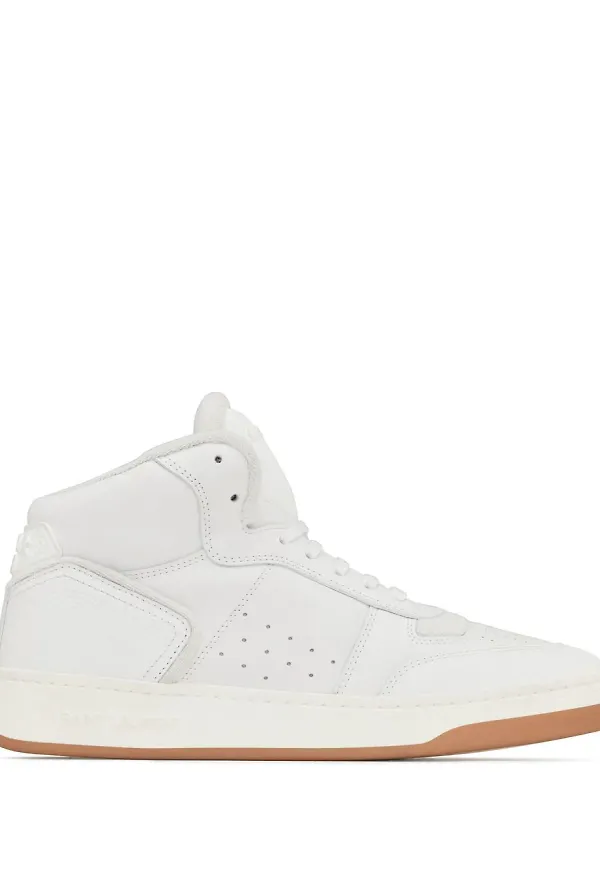 Saint Laurent höga lädersneakers - Vit