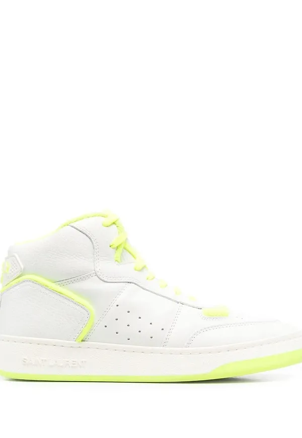 Saint Laurent höga tvåfärgade sneakers - Vit