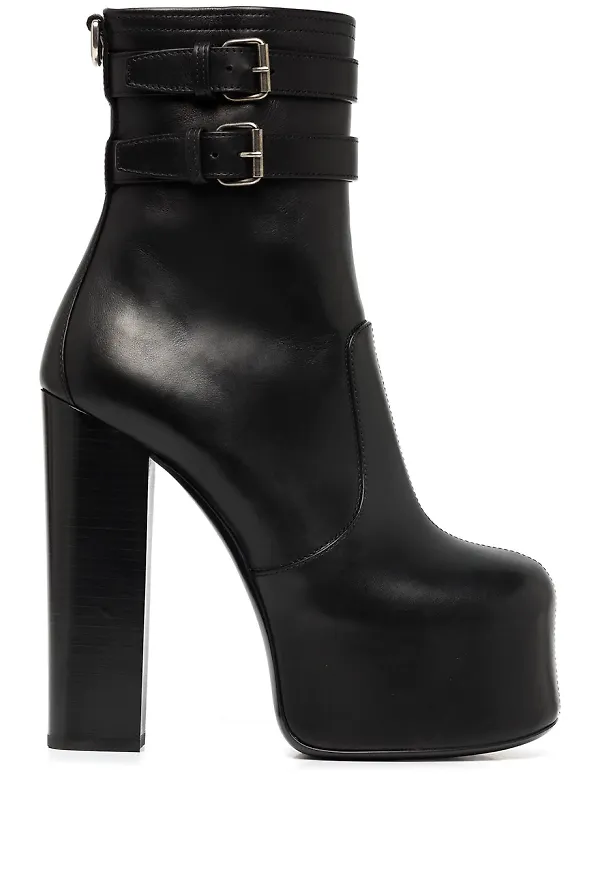 Saint Laurent högklackade platåpumps - Svart