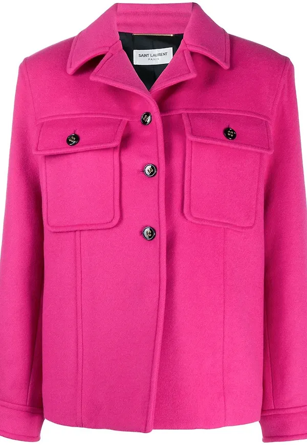 Saint Laurent jacka med bröstficka - Rosa