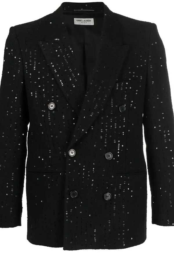 Saint Laurent jacka med paljetter - Svart