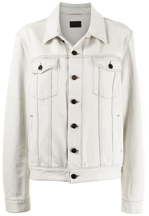 Saint Laurent jeansjacka i boyfriend-modell - Vit