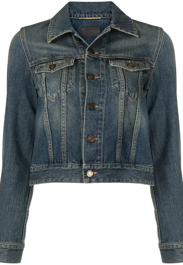 Saint Laurent jeansjacka med blekt effekt - Blå