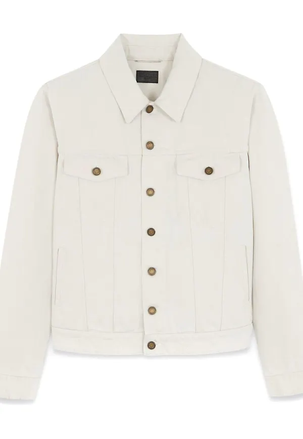 Saint Laurent jeansjacka med knäppning - Vit