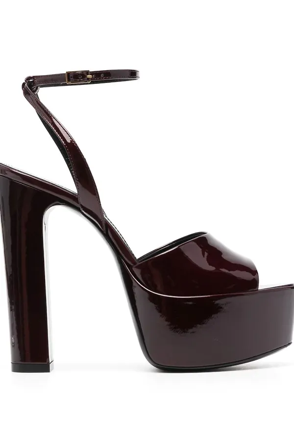 Saint Laurent Jodie 145 platåsandaler - Röd