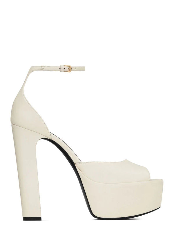 Saint Laurent Jodie platåsandaler 145 mm - Vit