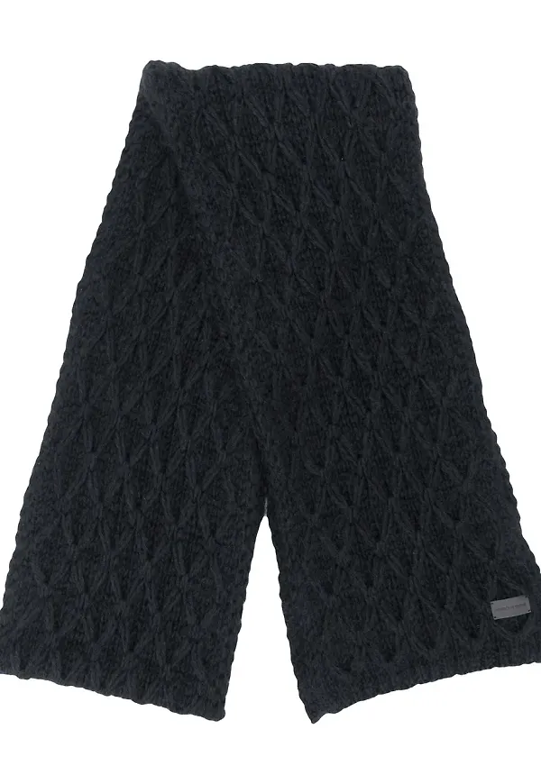 Saint Laurent kabelstickad sjal - Svart