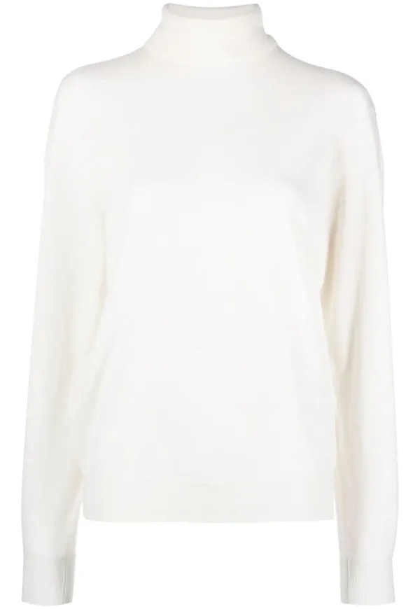 Saint Laurent kashmirtröja med rullkrage - Neutral