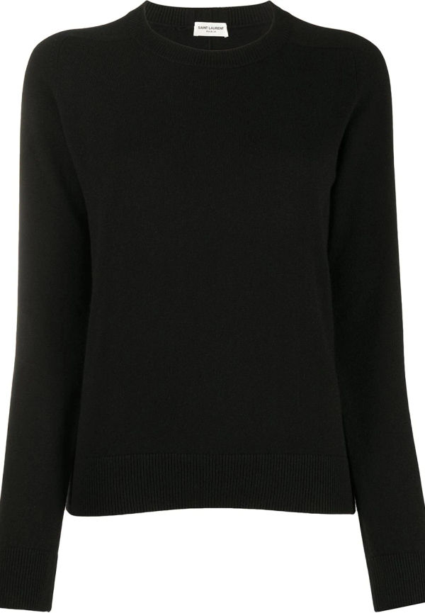 Saint Laurent kashmirtröja med rundad hals - Svart
