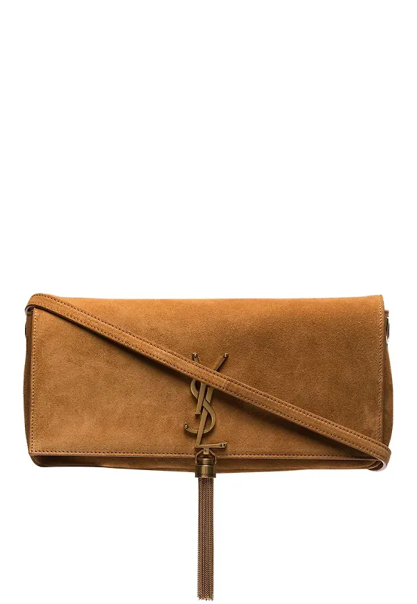 Saint Laurent Kate axelväska - Brun
