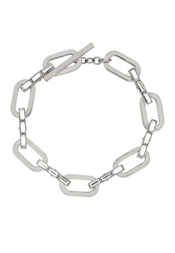 Saint Laurent kedjearmband med strass - Silverfärgad