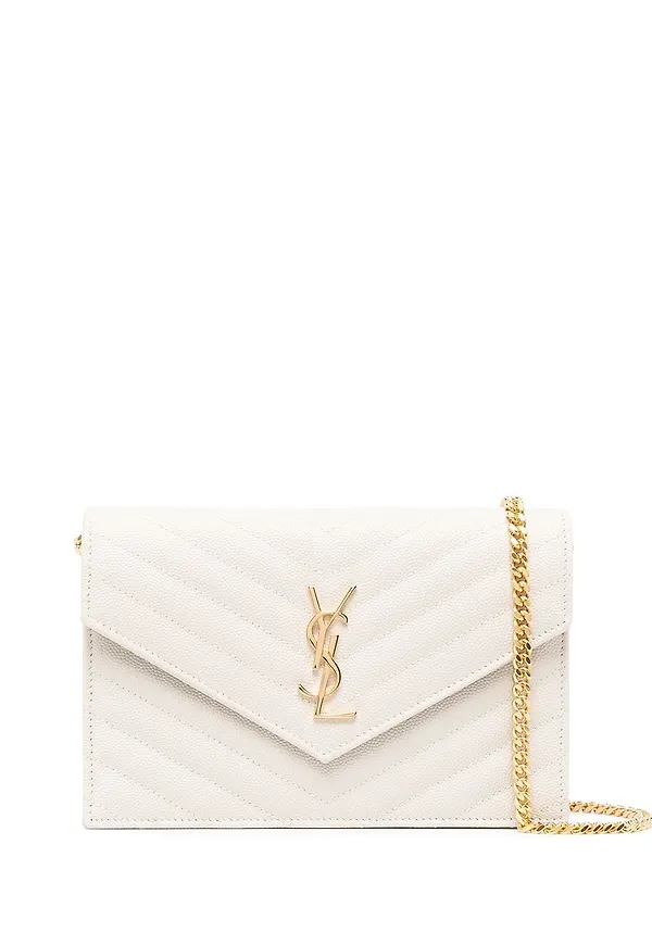 Saint Laurent kedjeplånbok med monogram - Neutral