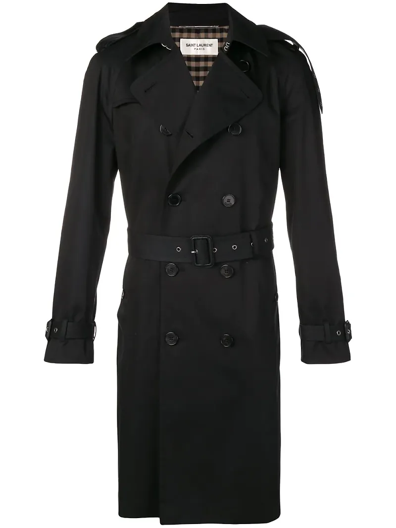 Saint Laurent klassisk trenchcoat - Svart