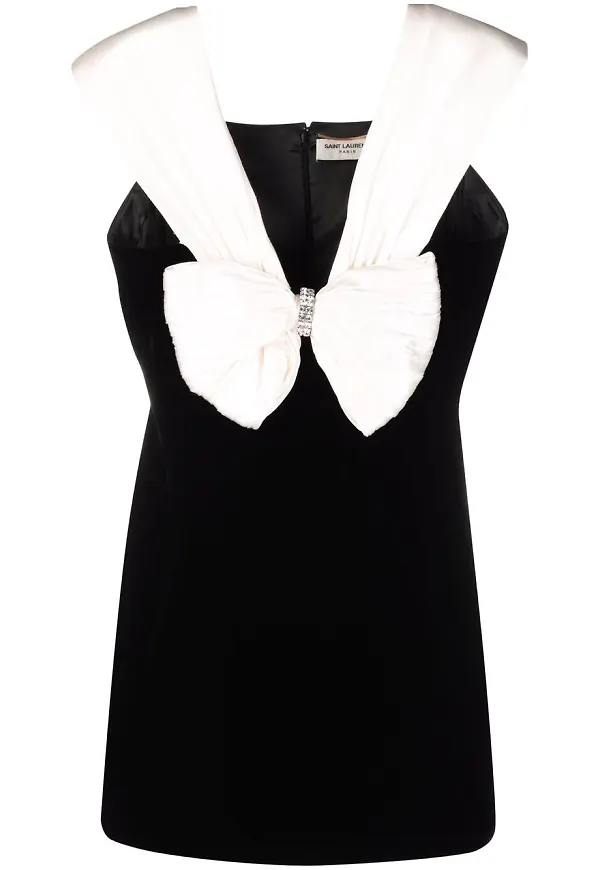 Saint Laurent klänning med rosett - Svart