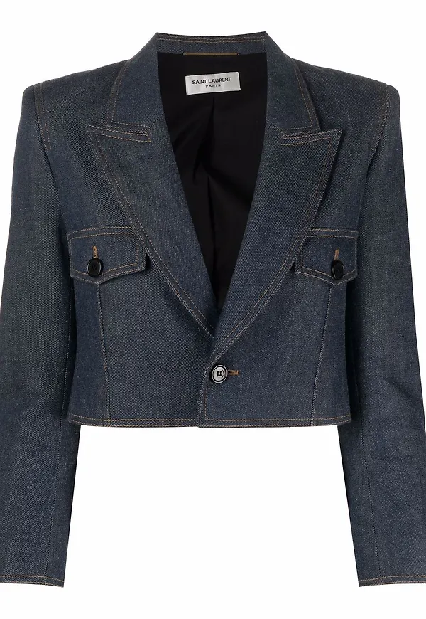 Saint Laurent kort jeansjacka - Blå
