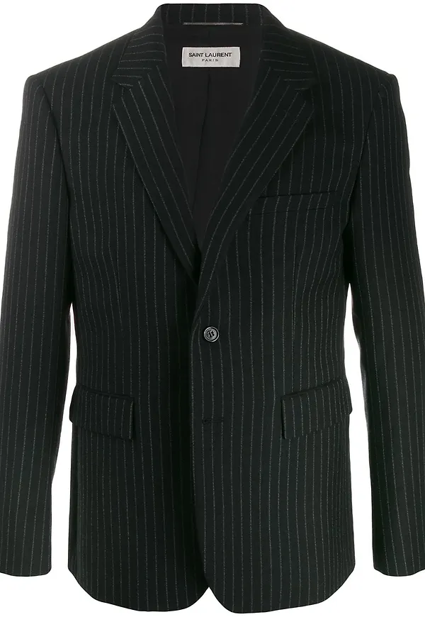 Saint Laurent kritstrecksrandig blazer - Svart