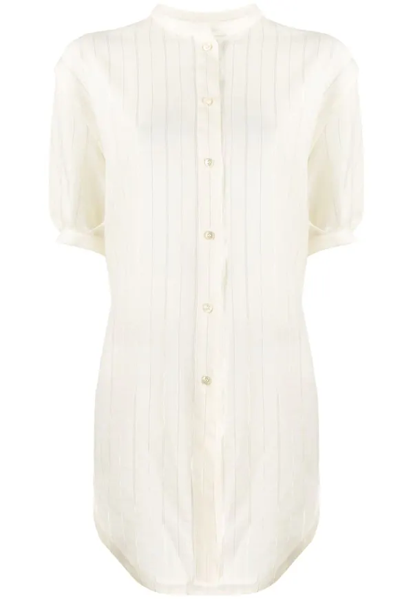 Saint Laurent kritstrecksrandig blus - Neutral