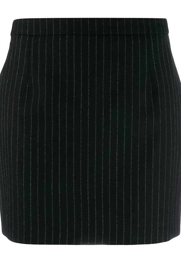 Saint Laurent kritstrecksrandig minikjol - Svart