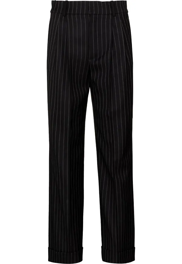 Saint Laurent kritstrecksrandiga trekvartsbyxor - Svart