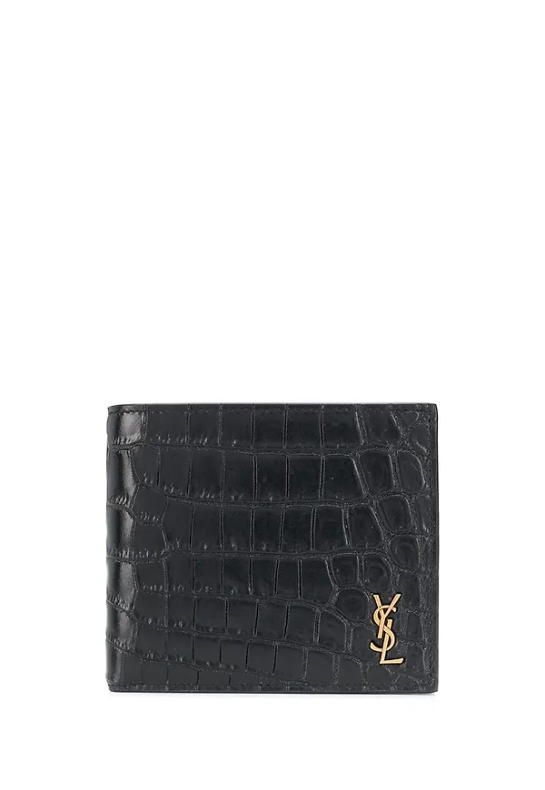 Saint Laurent krokodilmönstrad plånbok - Svart