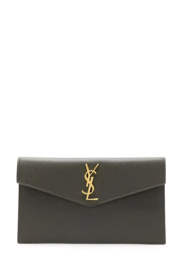 Saint Laurent kuvertväska med monogram - Grå