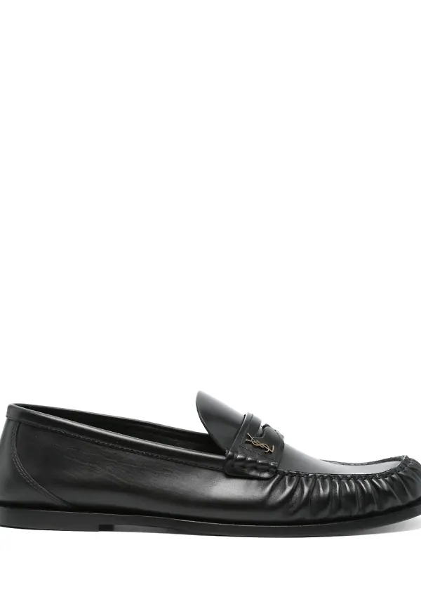 Saint Laurent läderloafers - Svart