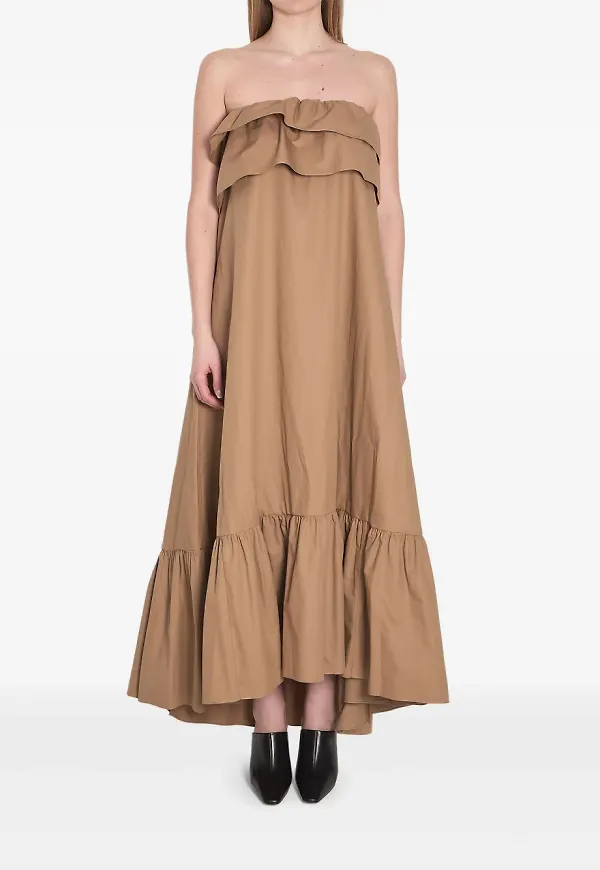 Saint Laurent lång volangklänning - Neutral