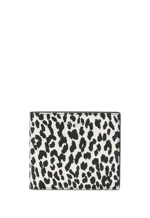 Saint Laurent leopardmönstrad läderplånbok - Vit