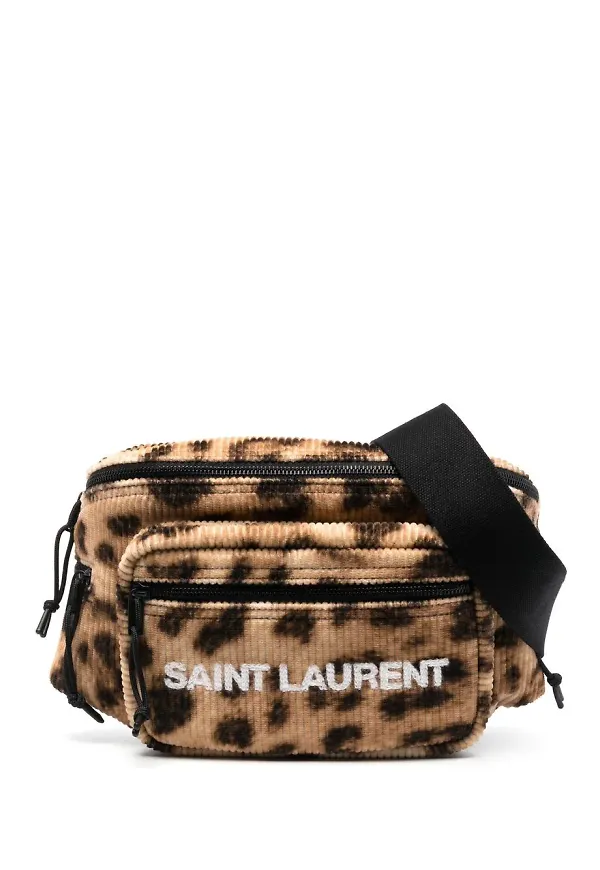 Saint Laurent leopardmönstrad midjeväska - Neutral