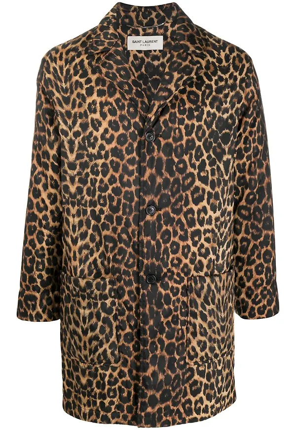 Saint Laurent leopardmönstrad rock - Brun