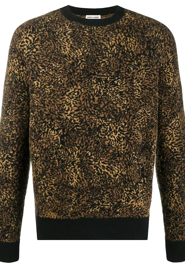 Saint Laurent leopardmönstrad tröja - Brun