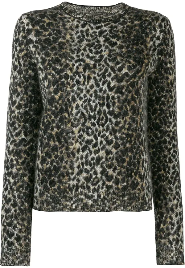 Saint Laurent leopardmönstrad tröja - Svart