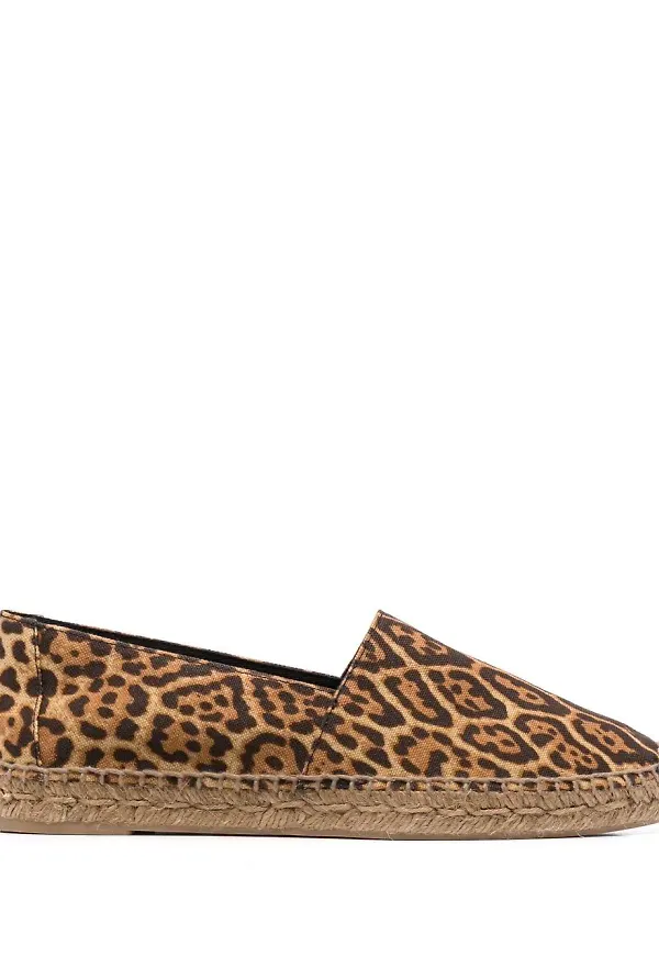 Saint Laurent leopardmönstrade espadrillos - Brun