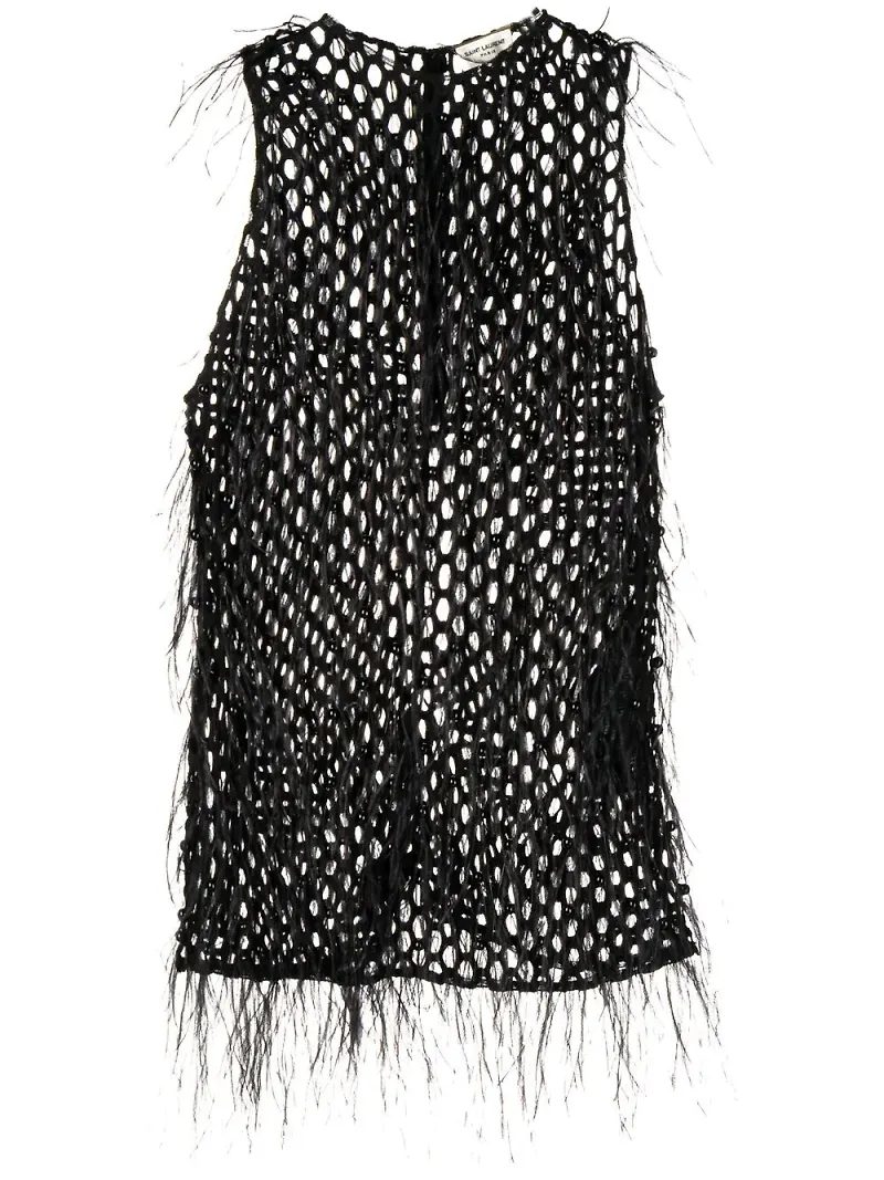 Saint Laurent linne i mesh - Svart