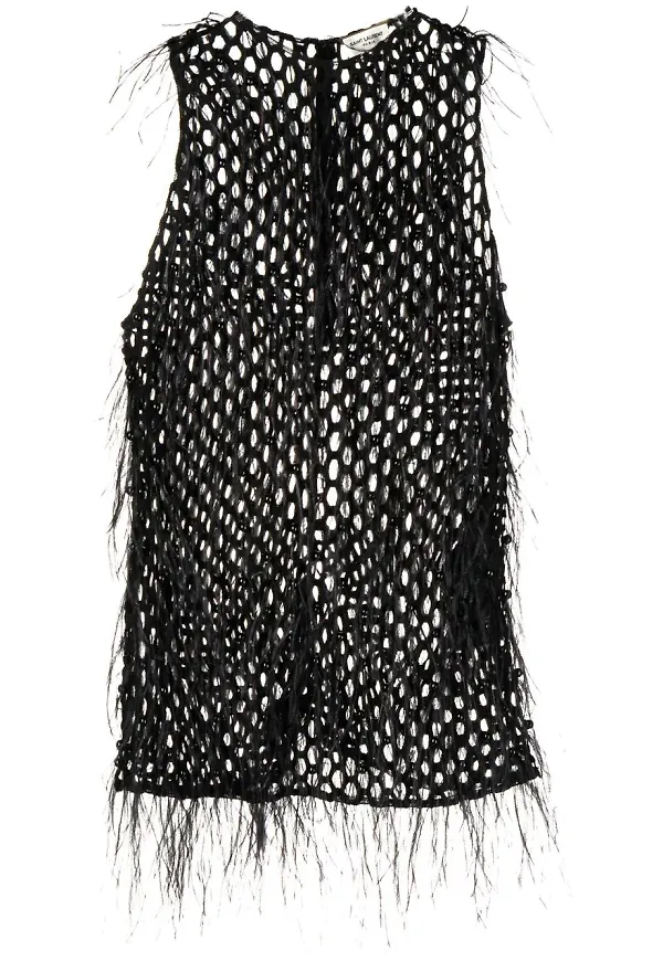 Saint Laurent linne i mesh - Svart