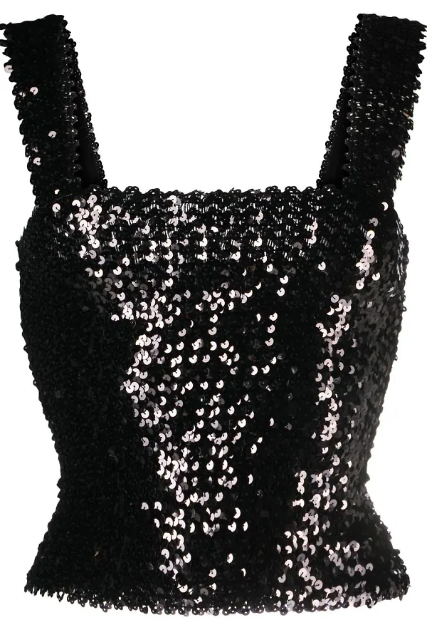 Saint Laurent linne med paljetter - Svart