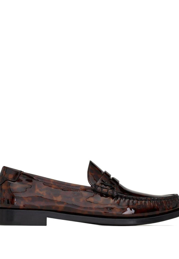 Saint Laurent loafers med sköldpaddsmönstrad effekt 15 mm - Brun