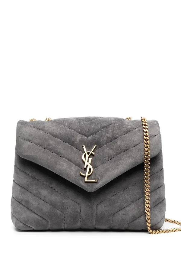 Saint Laurent LouLou liten axelväska - Grå