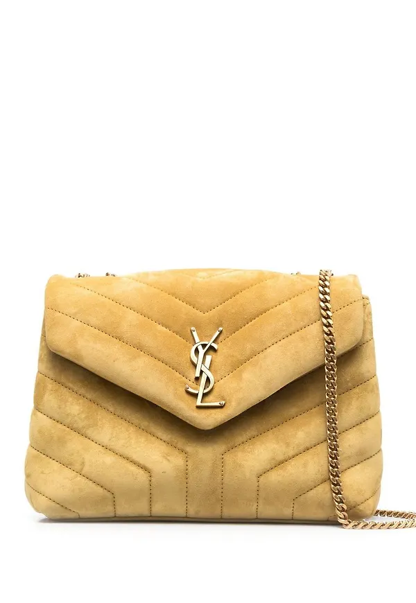 Saint Laurent Loulou liten axelväska - Gul