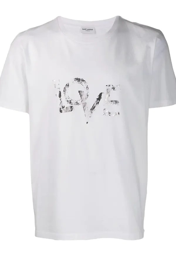 Saint Laurent Love t-shirt - Vit