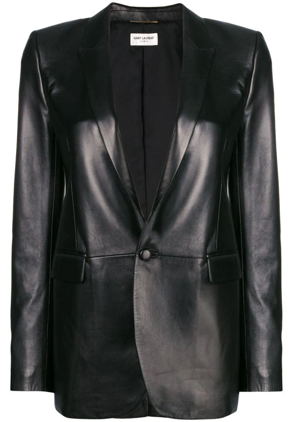 Saint Laurent läder kavaj - Svart