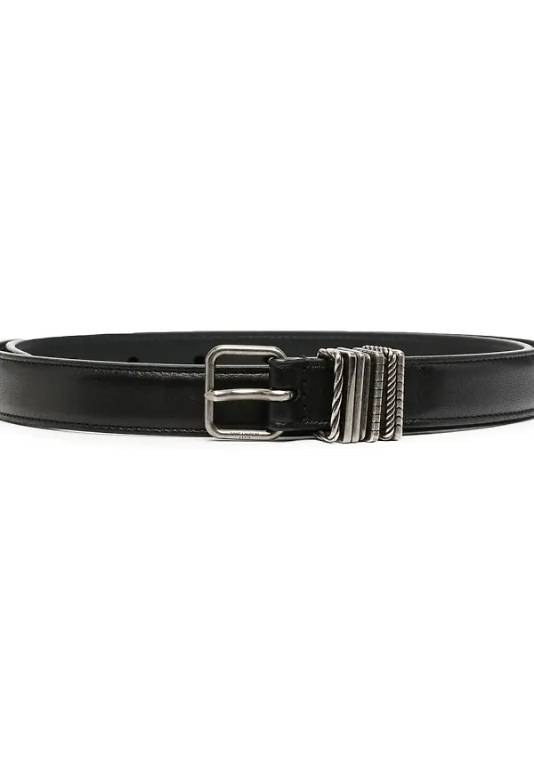 Saint Laurent läderbälte med spänne - Svart