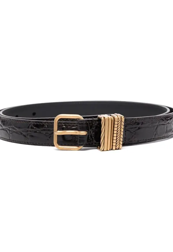 Saint Laurent läderbälte med spänne - Svart