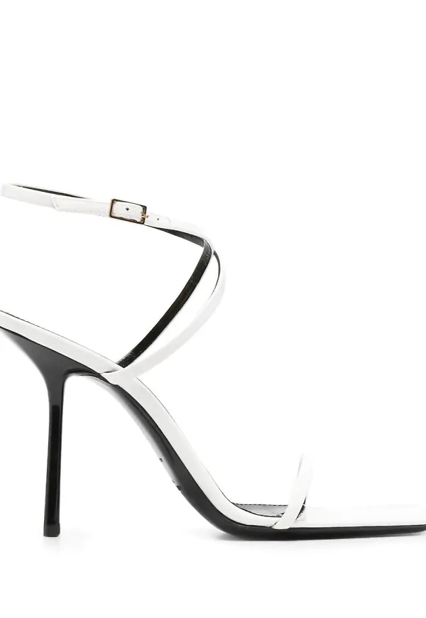 Saint Laurent lädersandaler med remmar - Vit